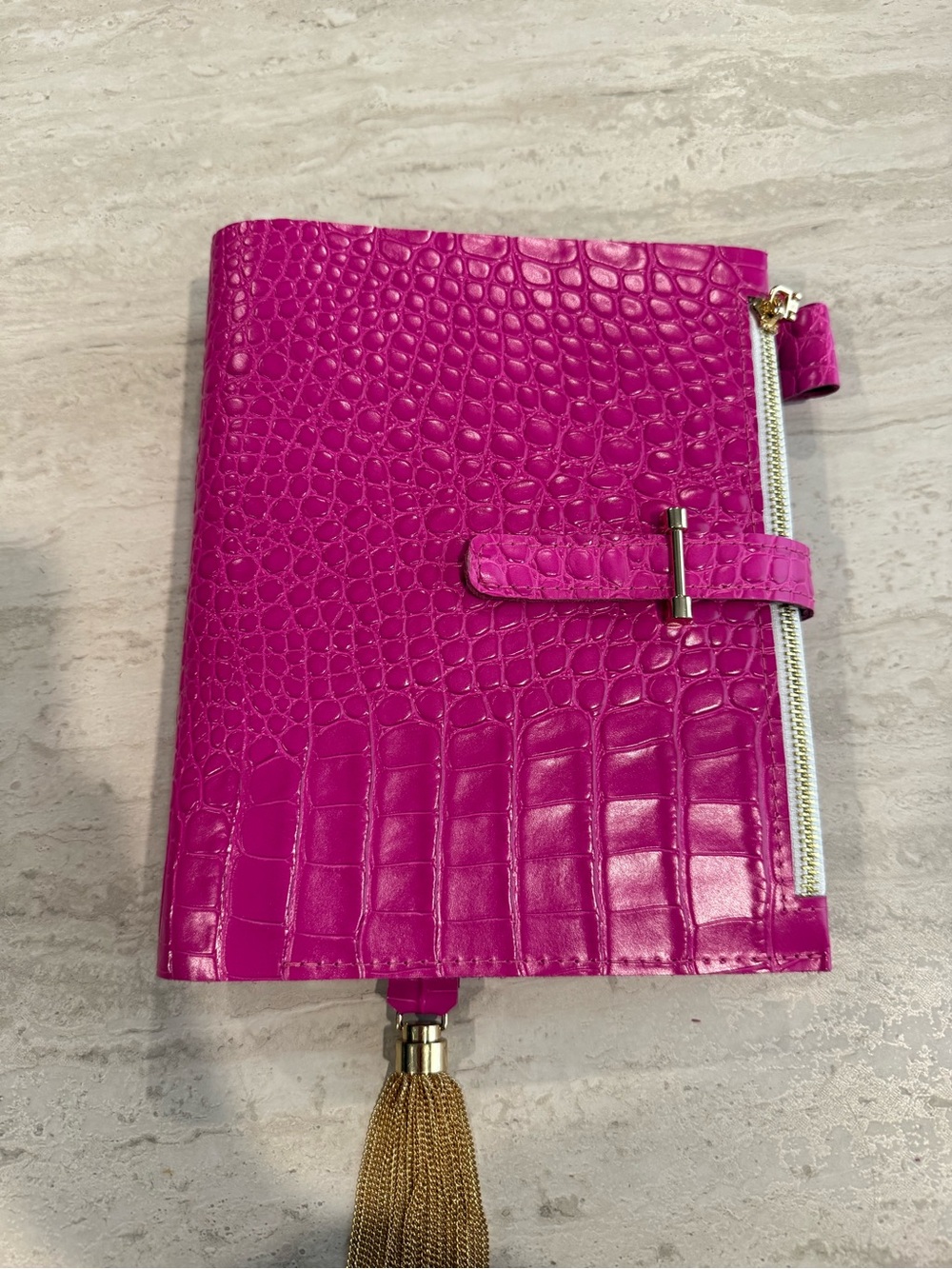 Pink Genuine Leather A5 Planner with 2026 Calendar Insert